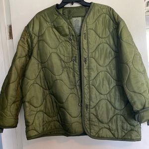 Vintage Olive Green Quilted Jacket